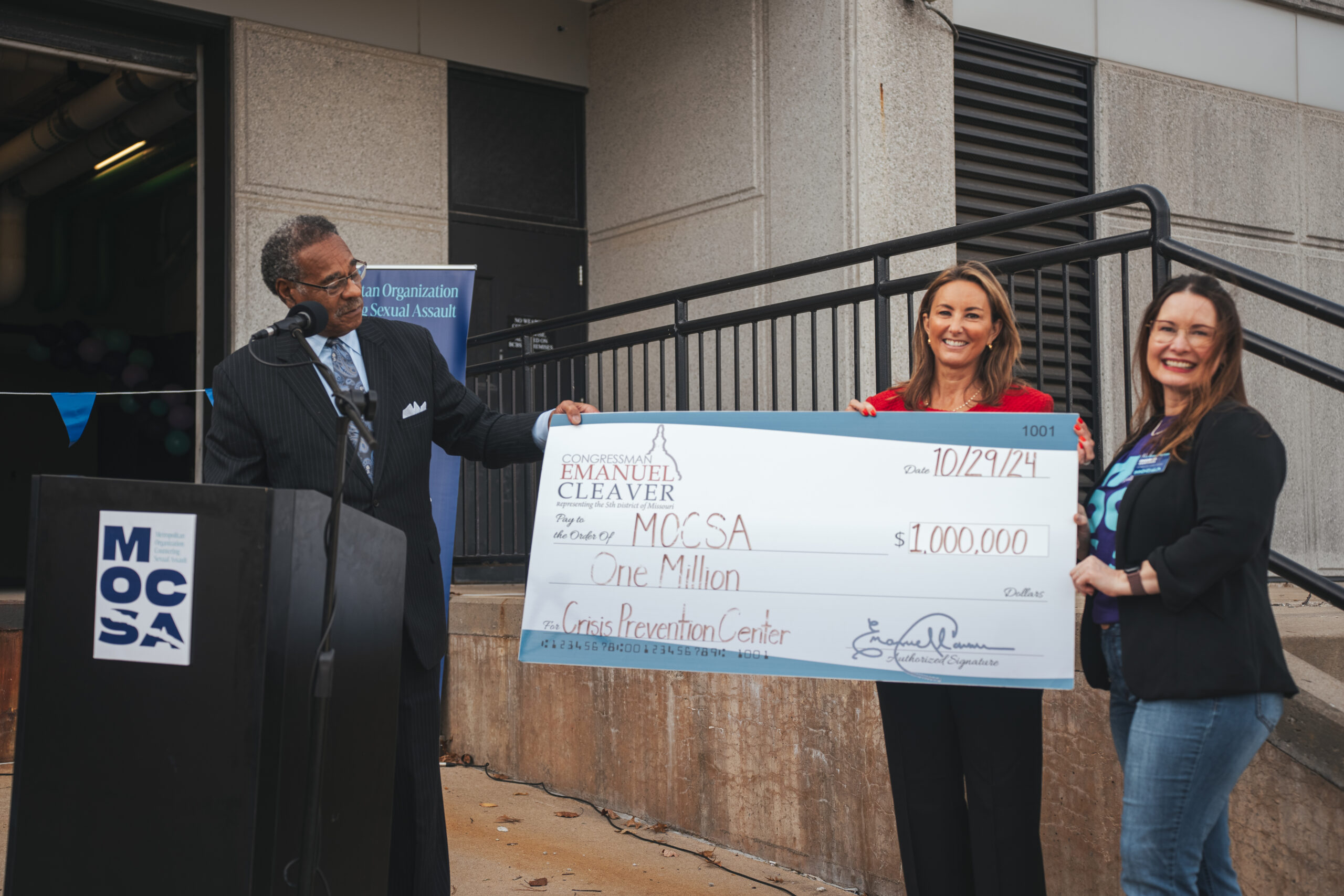 Congressman Cleaver Presents $1 million Check to MOCSA 