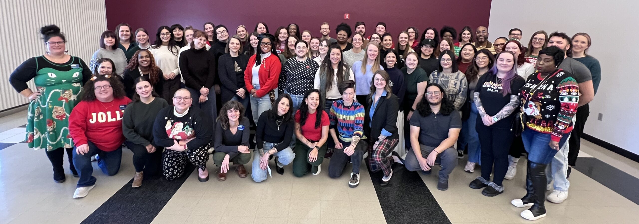 Large group photo of MOCSA staff at 2023 Staff Appreciation Party