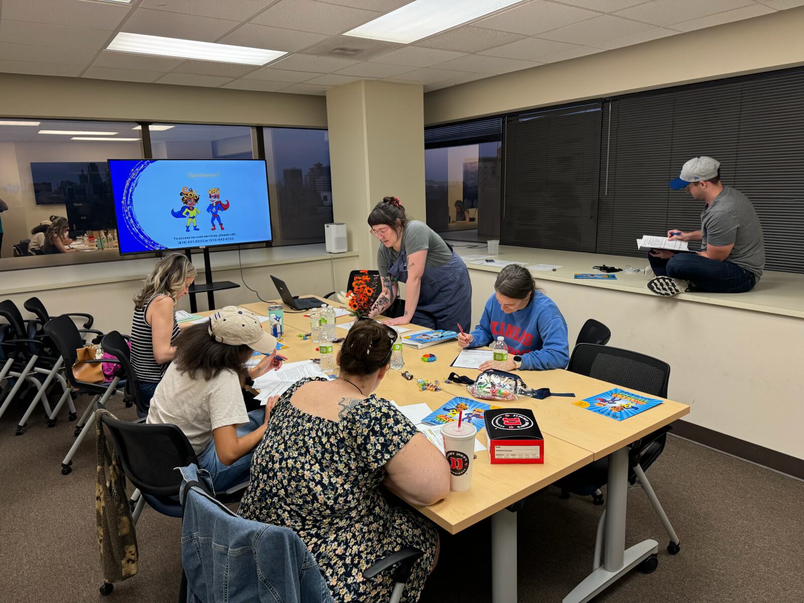 Volunteers in conference room