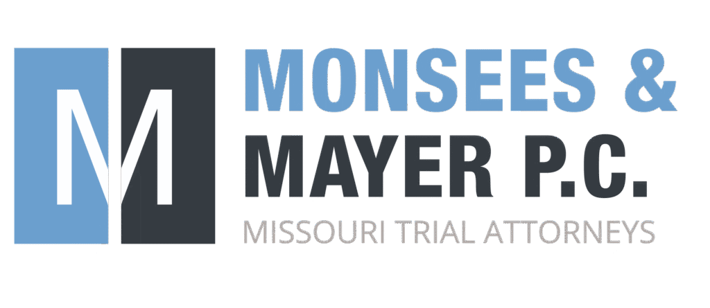 Blue text on white background reads Monsees & Mayer